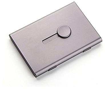 TopHomer visitkortsfodral, automatisk popup-visitkortshållare professionell, metall bärbart kortfodral för kontor kvinnor och män (grå)