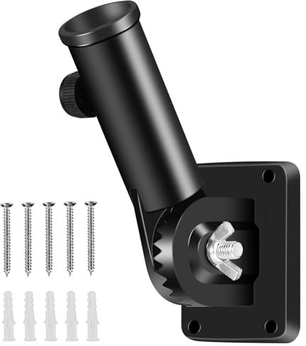 Huamirra Soporte de Asta de Bandera, Asta de Bandera con Soporte de Pared Ajustable, Asta de Bandera de Montaje en Pared, Asta de Bandera Multiposición para la Decoración de Banderas, Negro