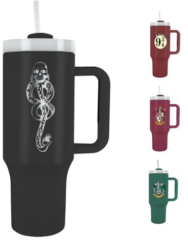 Pyramid International Harry Potter (The Dark Arts) 40oz/1200ML Tumbler with Straw and Lid, Advanced Double-Wall Vacuum Insulation, Keeps Beverages Cold Up to 11 Hours, Hot for Up to 7 Hours, BPA-Free
