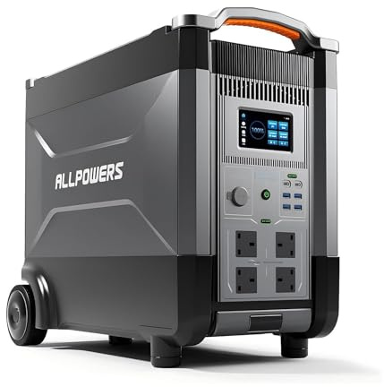 ALLPOWERS R4000 3456Wh LiFePO4 Portable Power Station, Huge 4000W AC Output Portable Home Battery, 0-100% in 1.2 Hours, UPS Solar Generator For Home Backup, Travel, Outdoor Camping