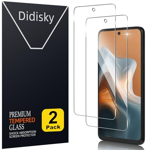 Didisky (2 Piezas Cristal Templado Protector de Pantalla para Motorola Moto G34 6.5, Antihuellas, Sin Burbujas, Fácil de Limpiar, 9H Dureza, Transparente