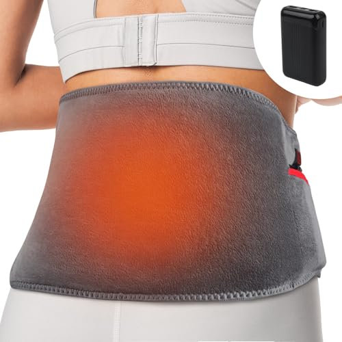 Comfheat Cordless Back Heating Pad for Back Pain Relief, Portable Heated Back Wrap with 10000mAh Battery for Lower Back, Cramps, Menstrual, Gift for Women Men, Fit Size S/M/L/XL