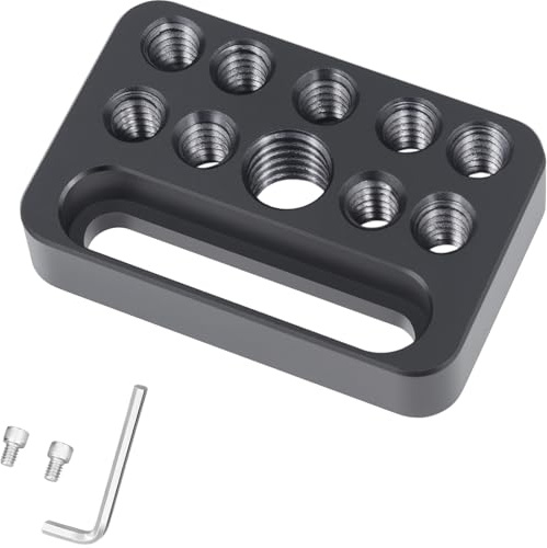 INNOREL CP03 Mini multifunktionell ostplatta med 1/4 & 3/8 trådar,Snabbinstallationskort för porös anslutning Används för att installera ostbräda kamerabur på styrskenblock