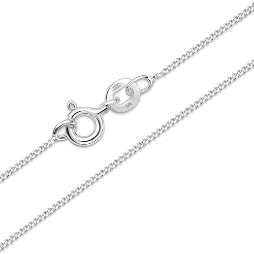 Amberta Echt 925 Sterling Silber Halskette Für Damen und Herren | Super Dünne Kette aus Silber Singapurkette Schlangenkette Panzerkette Schlichte 40 45 50 55 60 cm: 45 cm Panzerkette Silber