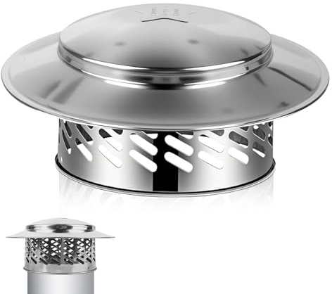 Tappo Antipioggia Zincato,160 mm Comignolo Antipioggia Tappo,Tappo Terminale Riscaldamento Stufa,Canna Fumaria Tubo Parapioggia Per Durevoli Universali,Tubi Stufe,Caminetti,Caminetti