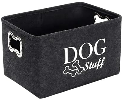 Basket For Dog Toys - Pet Storage Box | Cat Toy Basket | Fabric Toy Bin With Handle, Storage Container For Pet Accessories, Dog Stuff Holder For Living Room Décor