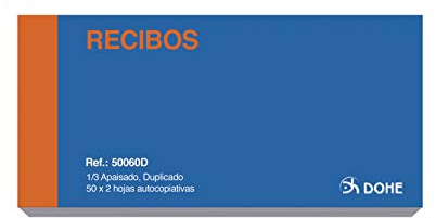 DOHE 50060D - Talonario de recibos tercio apaisado duplicado
