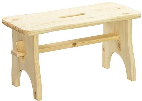 LAUBLUST Fußbank Holz Natur - ca. 38 x 19 x 21 cm, 100% Kiefer Massivholz FSC® - Fußstütze mit Griffmulde, FSC®