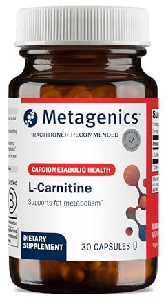 Metagenics L-Carnitine - Amino Acid Supplement for Fat Metabolism & Energy Support* - 500 mg L-Carnitine L-Tartrate - Non-GMO, Gluten-Free, Vegetarian - 30 Capsules