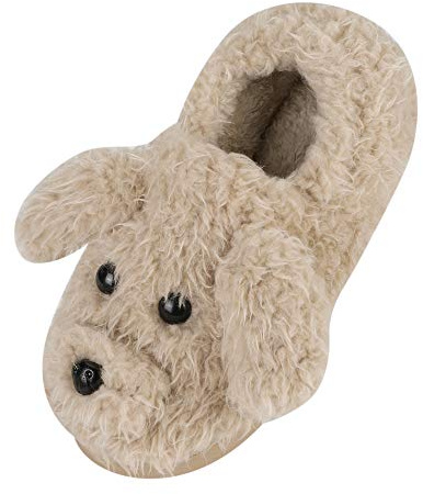 XINCHIA Cute Cotton Slippers for Women Winter Indoor Bedroom Womens Cartoon Dog Non-slip Slippers Plush House Winter House Shoes Warm Fleece Ladies Outdoor Shoes Soft Sole Comfy