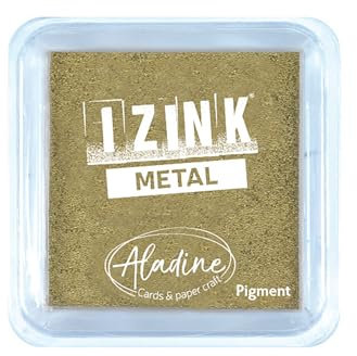 Aladine 19548 Izink Quick Dry Stempelkissen, gold, 5 x 5 cm