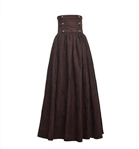 BLESSUME Steampunk Falda Victoriana Gótica Cintura Alta Cordones