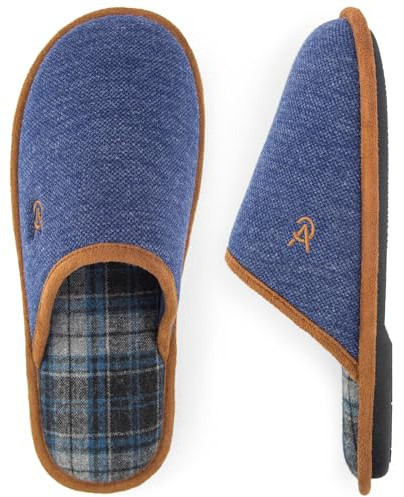VeraCosy Homme Pantoufles Classiques Tricot Écossais Intérieur Extérieur | Léger, Confortable, Lavable en Machine, Semelle Antidérapante, Intérieur et Extérieur, Idéal Comme Cadeaux