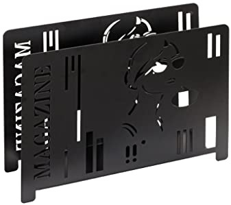 HAKU Zeitschriftenständer Metall schwarz Zeitungsständer Zeitungsablage - Maße: B 37 x H 26 x T 12 cm, Style: Modern