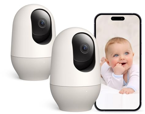 Nooie Baby Monitor 360-degree Baby WiFi Monitor1080P Smart Baby Monitor with Motion Tracking,IR Night Vision, 2 Way Audio &Sound Detection, Works with Alexa, SD Card and Cloud