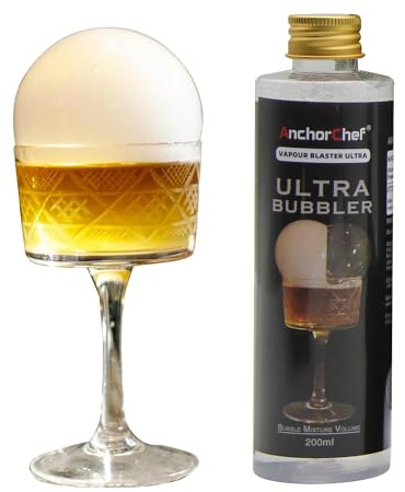 AnchorChef Mezcla decorativa de burbujas de jabón de 200 ml (2 unidades), burbujas comestibles para cócteles, burbujas aromáticas, accesorios para pistola de humo de cóctel, accesorios para camarero