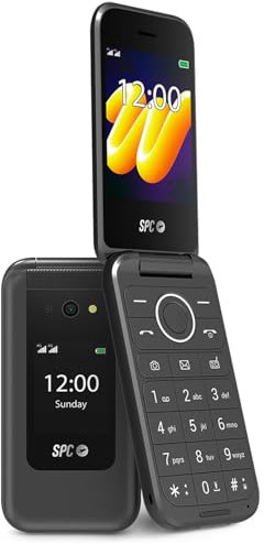 SPC Wild – Teléfono básico 4G para Desconexión Digital y Primera Conexión Segura | Cámara, Doble Pantalla, Botón SOS y Batería de 7 Días | Negro