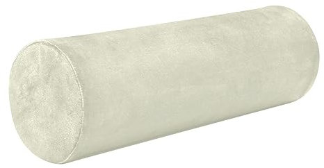 Amooorous Nackenkissen, einfarbig, einfarbig, für Yoga, Nackenrolle, rundes Kissen für Nacken, rundes Sitzkissen, runder Nackenrollenbezug mit Reißverschluss, Beige