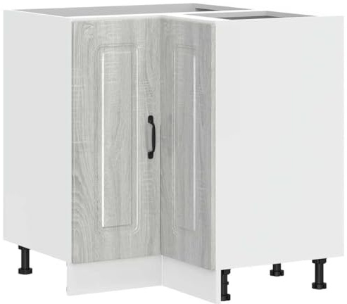 vidaXL - Armario de esquina para cocina Kalmar Sonoma gris madera de ingeniería, armario de esquina, mueble de fregadero de esquina, mueble de esquina