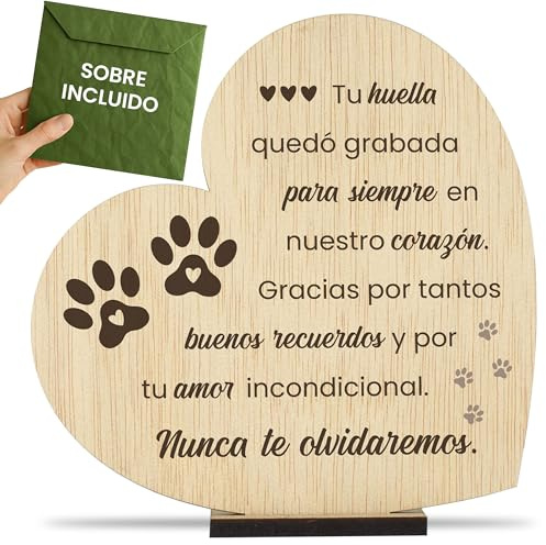 CONTRAXT Regalos de Condolencias por Pérdida de una Mascota. Regalos en memoria de Perro o Gato En recuerdo Letrero Tarjeta Memorial Simpatía Duelo Condolencia