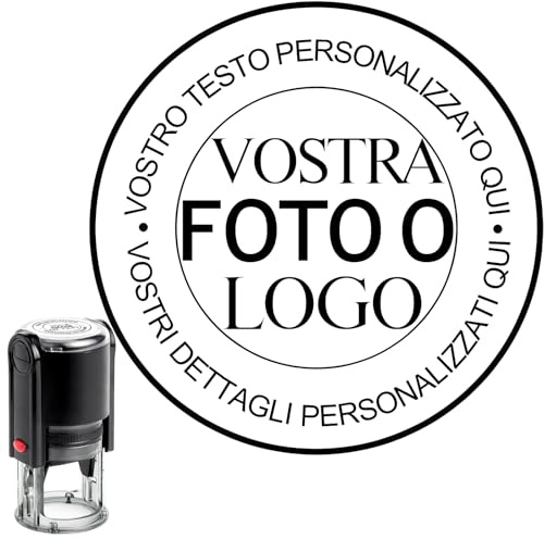 Timbro Personalizzato - Timbri Personalizzati con Logo Testo - Timbro Personalizzabile Timbri Personalizzati Autoinchiostrante per Azienda, Indirizzo, Libri