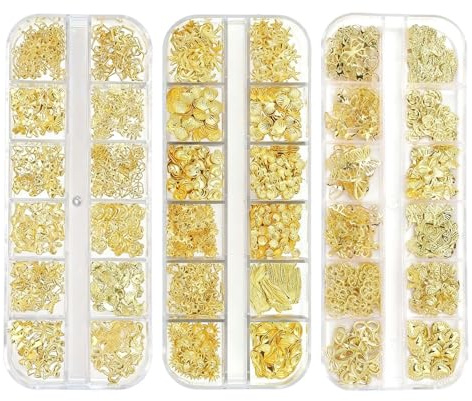 36 mönster 3D-nagelcharms-set – metallhavs-nageldekoration med sjöstjärna, snäcka, rosett och stjärna – perfekt för sommar, strand manikyr och gör-det-själv-gelnaglar