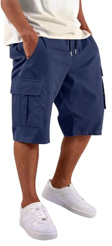MOKBAY Pantalones Cortos Cargo Hombre Deporte Montaña Senderismo Pantalones Cortos De Trabajo Hombre Trekking Verano Casual con Bolsillos
