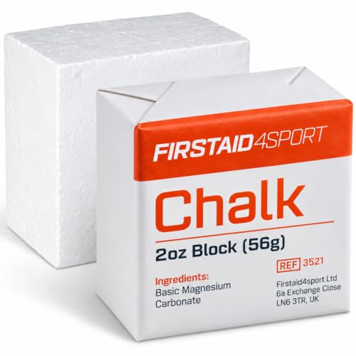 Firstaid4sport Professional 2oz White Chalk Block for Enhanced Grip - Moisture-Absorbing Magnesium Carbonate for Climbing, Weightlifting & Gymnastics - Reduces Hand Friction & Improves Performance