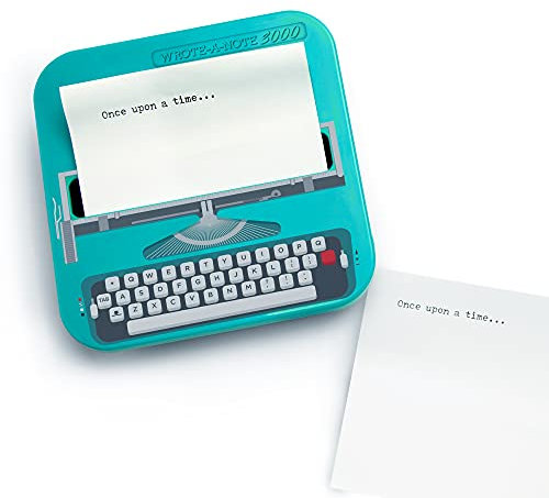 MUSTARD - Wrote A Note Sticky Notes I selbstklebende Notizzettel I Haftnotizblock I klebend I Klebenotizzettel mit Spender I Retro I lustige Geschenkidee I inkl.Box I Schreibmaschine - 100 Notizzettel