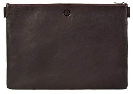 Sonnenleder Dokumentenmappe groß Banktasche A4 Leder mit Reißverschluss Ledermappe Ledertasche mocca braun