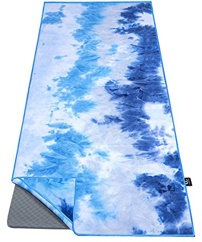 Ewedoos Yoga Towel Yoga Mat Towel with Anchor Fit Corners Non Slip Yoga Towels Hot Yoga Towel Yoga Pilates Workout Camping