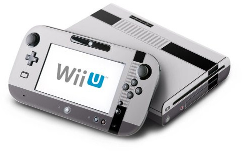 Skins4u Aufkleber Konsolen Skins für Nintendo Wii U inklusive Wii U Tablet Controller Aufkleber Wrapping Schutzfolie WiiU Set Retro-SNES-Grey