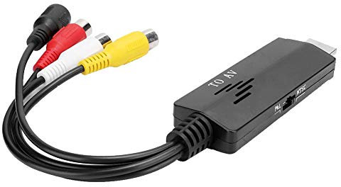 Bewinner1 HDMI-zu-AV-Wandler, Composite-Videokonverter für Cinch-Kabel zu Fernsehgeräten/VHS/VCR/DVD-Rekordern, Stecker-Buchse-Wandler für CVBS-Composite-Cinch-Video