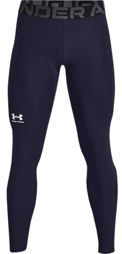 Under Armour Herren UA HG Leggings, lange Sportleggings, atmungsaktive enganliegende Laufhose, Midnight Navy (410)/White, XS