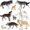 10Pcs, Figurines Playset, Wolf Figures Toys, Safari Animals Figures for Diorama, Crafts, Child Educational, Cake Décor
