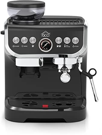 ELETTROFERRO ITALIA ES6519 Macchina espresso con macinacaffè integrato Moderna, Per caffè in grani e in polvere, Cappuccinatore montalatte,Filtro 1 e 2 tazze, 1450 W, Nero