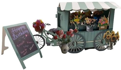 3D Pop Up Fathers Day Card Flower Cart Gardner