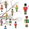 12 decorazioni natalizie per albero, regali di Natale a forma di schiaccianoci, ciondoli natalizi da appendere, decorazioni per albero, divertenti mini biglietti di carta per albero di Natale,