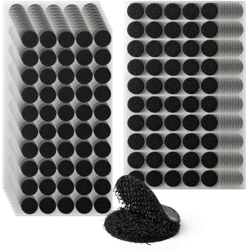 ZESION 1000 Pcs (500 Pairs) 0.79inch Diameter Hook and Loop Fastener Self Adhesive Dots, Excellent Grip, Small Circle Dots Stickers Tapes,for Sewing, Crafting,DIY,Wall Adhesive Strips
