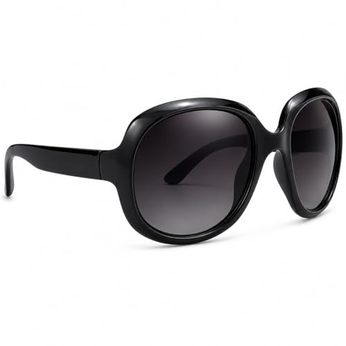 Mustavo Gloss Black Ladies Sunglasses Oversized Eyewear Womens For Her Vintage Retro Designer Fashion Accessory UV400