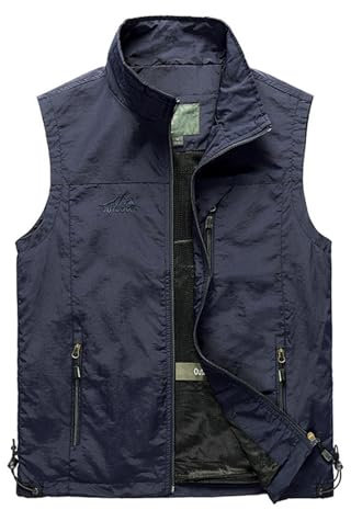 Mymyguoe Anglerweste Herren Damen Sommer Outdoorweste Herren Winddicht Windstopper Laufweste Wasserdicht Atmungsaktiv Mtb Arbeitsweste Mit Vielen Taschen Ärmellose Weste Radweste Leicht Softshellweste