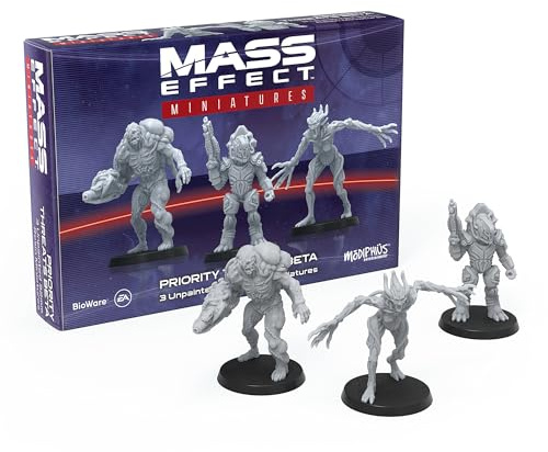 Modiphius Entertainment - Set di miniature da collezione in resina beta con minacce prioritarie di Mass Effect: aggiorna il tuo gioco con miniature da tavolo! Età 14+, 1-4 giocatori, 45-90 minuti di