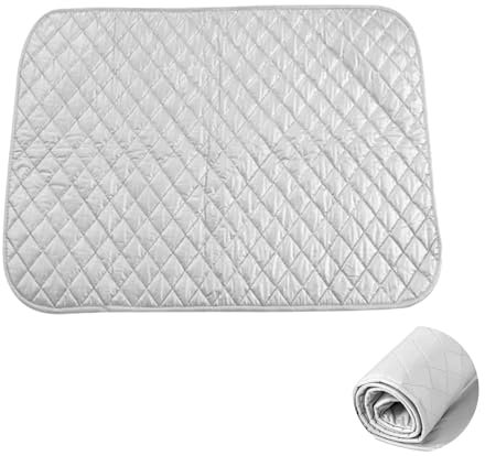 Couverture de Repassage, 60 x 55 cm Tapis De Repassage Portable, Tapis de Repassage Homes Argent Métallique, Tapis de Repassage Résistant aux Hautes températures, Le Rectangle, Argent