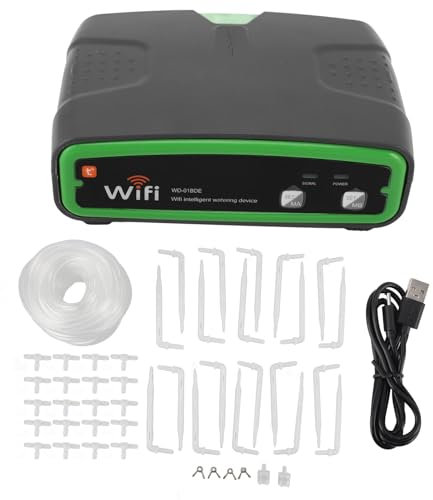 Anti Slip Foot Pads Double Pump WiFi Självvattnande Bevattningssystem Fjärrkontroll Anpassad, Skydda Växter, Dolda Krokar, Batteri Som Drivs för Hem, Inomhus, Krukväxter