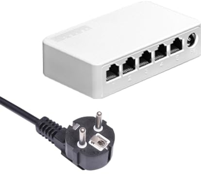 Vocdikficy Splitter Ethernet Mini Switch Switch Ethernet 5 Porte 100 Mbps con di Alimentazione Spina UE