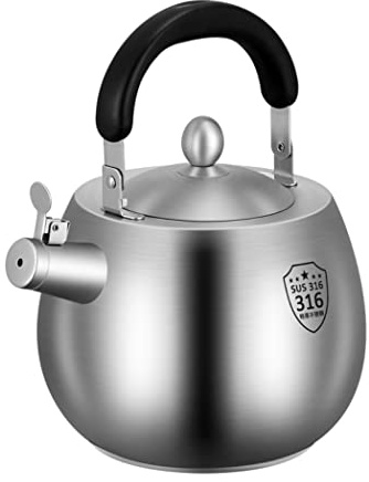 Hervidor de acero inoxidable con silbato para estufa, tetera silbante, tetera silbante, tetera de té, hervidor de agua, estufa, olla para cocina