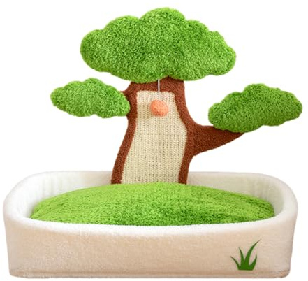 Generico Niche pour animaux domestiques, tanière pour chats en forme de vase avec pin boule en peluche et griffoir | tanière amovible lavable pour dormir - pour animaux domestiques