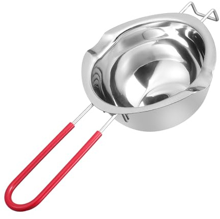 NIYANGLE Olla de Derretir Chocolate y Mantequilla con Mango de Silicona Resistente al Calor Baño María de Acero Inoxidable Olla Multiuso para Cocina Doméstica y Profesional con Tapa y