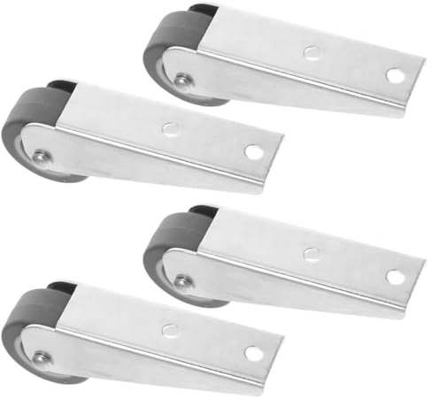 DECOMELODY Rotelle per Porte Scorrevoli in Nylon e Acciaio Zincato 4 Pezzi per Mobili Mobili Isola Movimento Silenzioso e Scorrimento Stabile, Altezza Installazione 45mm