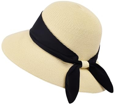 Generisk regnhatt, öppen spis och solhatt, vardaglig strand, vävd solhatt, solhatt, barn med nackskydd (svart, en storlek)